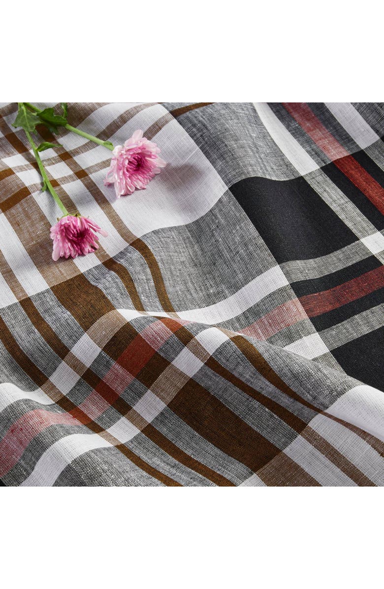 Solino Home Linen Table Runner for Dining Table, Holiday and Everyday Table Decor - Oxford Plaid, Alternate, color, 