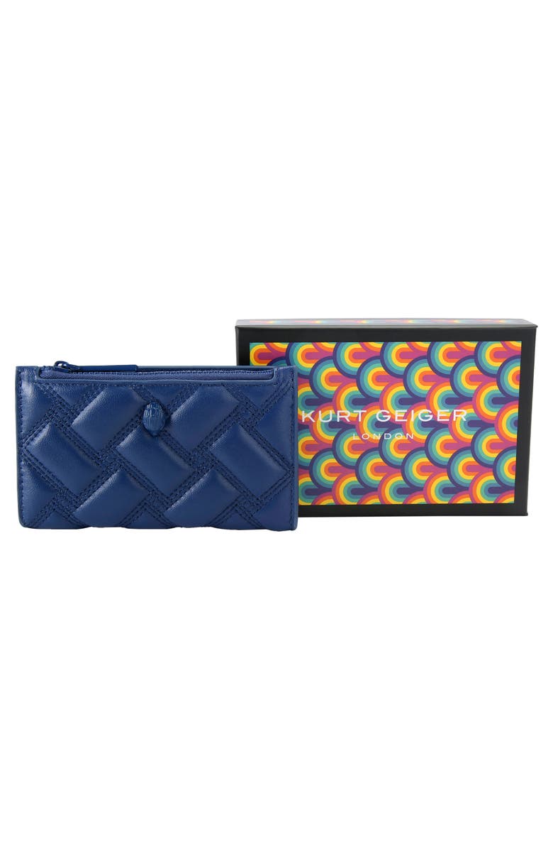 Kurt Geiger London Kensington Quilted Leather Bifold Wallet, Alternate, color, Dark Blue