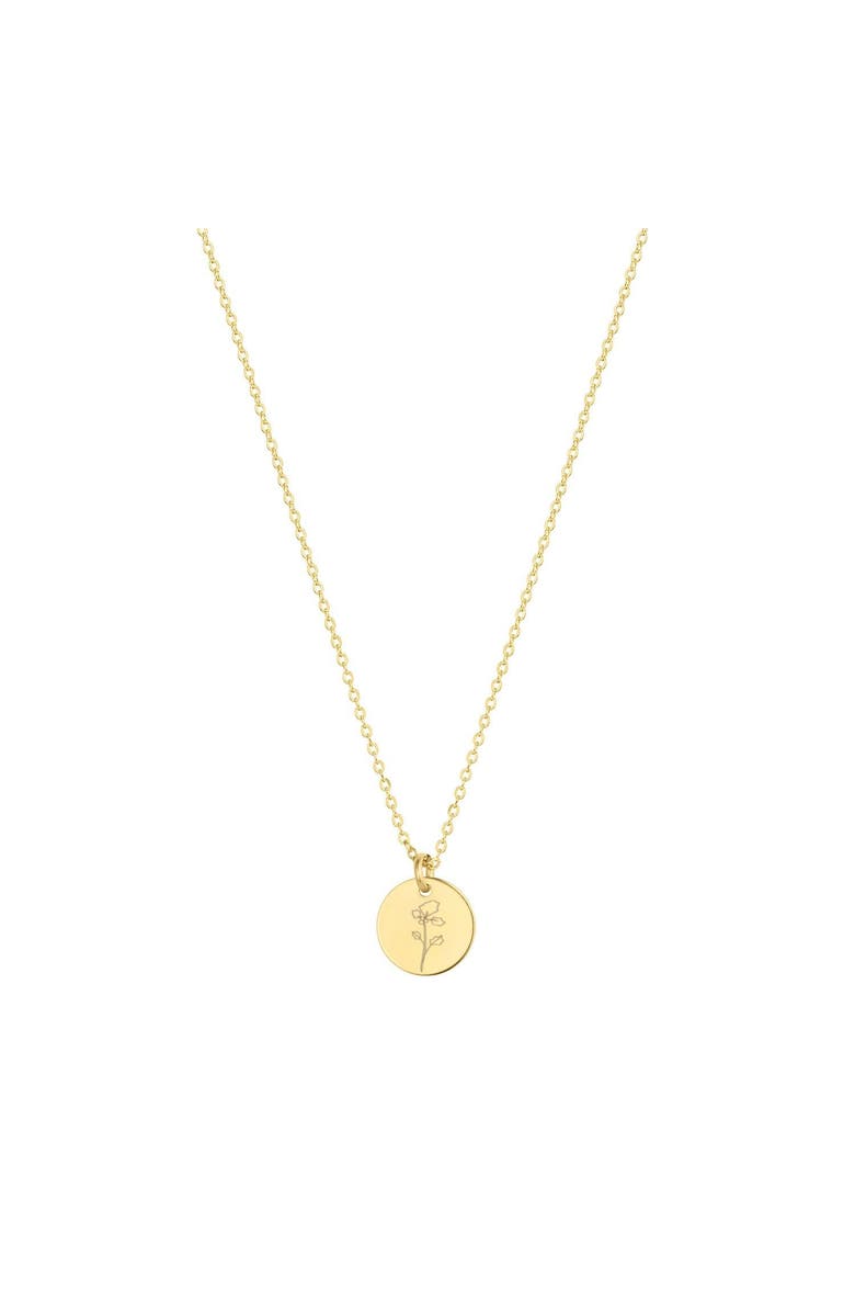 Set & Stones Lily Birth Flower Necklace, Main, color, Gold / March
