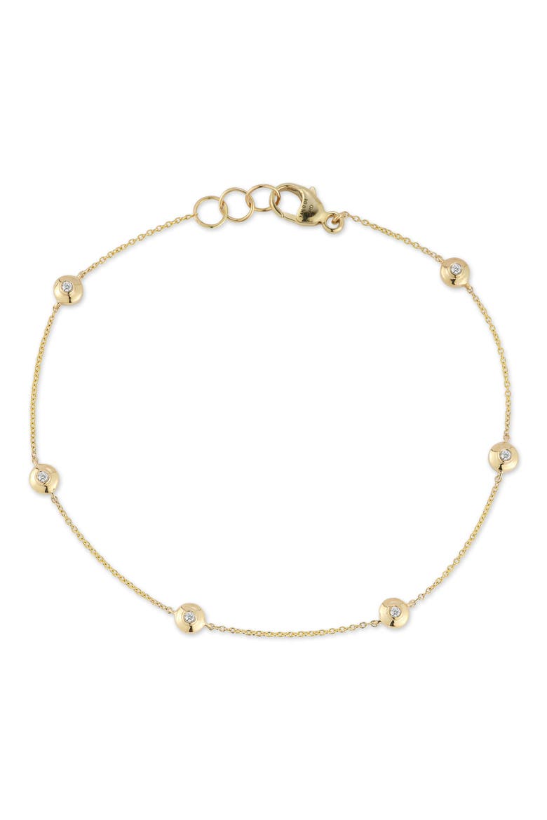 Lulu Jack Diamond Bezel Station Bracelet, Main, color, YELLOW GOLD