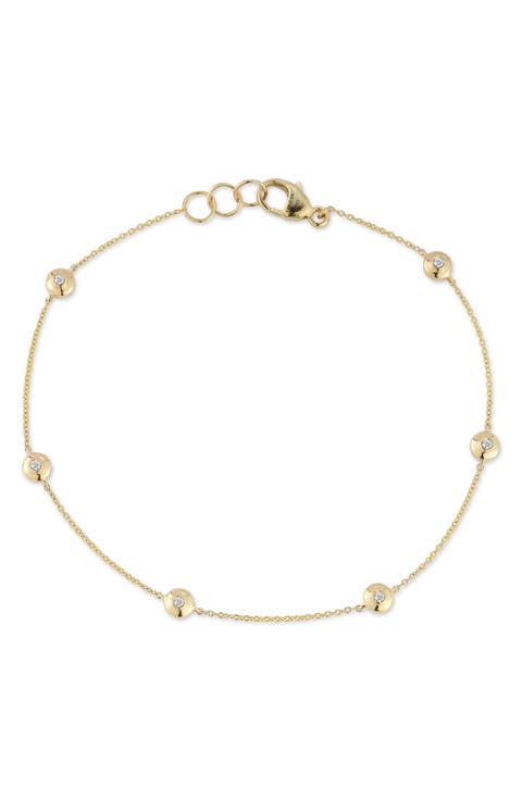Lulu Jack Diamond Bezel Station Bracelet