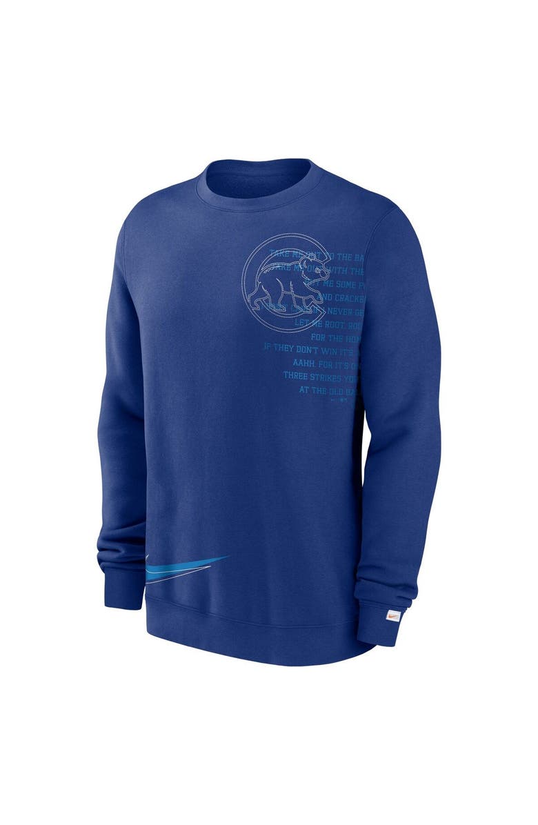 Nike Men's Nike Royal Chicago Cubs Statement Ball Game Fleece Pullover Sweatshirt, Alternate, color, Royal