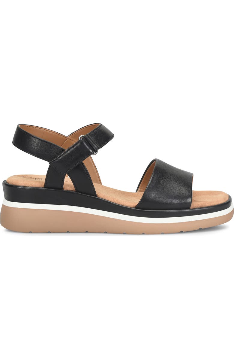 Comfortiva Ash Ankle Strap Platform Wedge Sandal, Alternate, color, Black