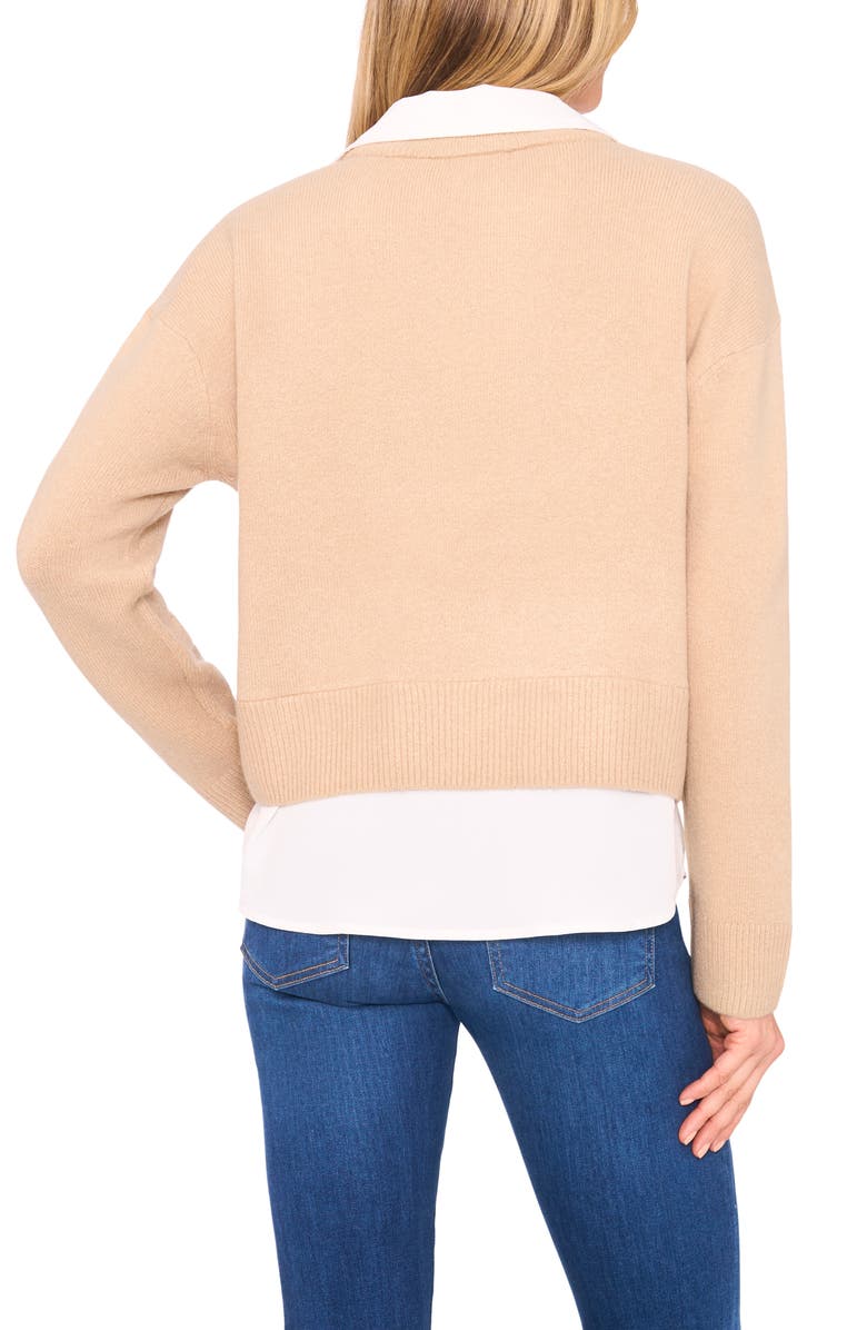 Halogen<sup>®</sup> Layered Look Sweater, Alternate, color, Nomad Camel