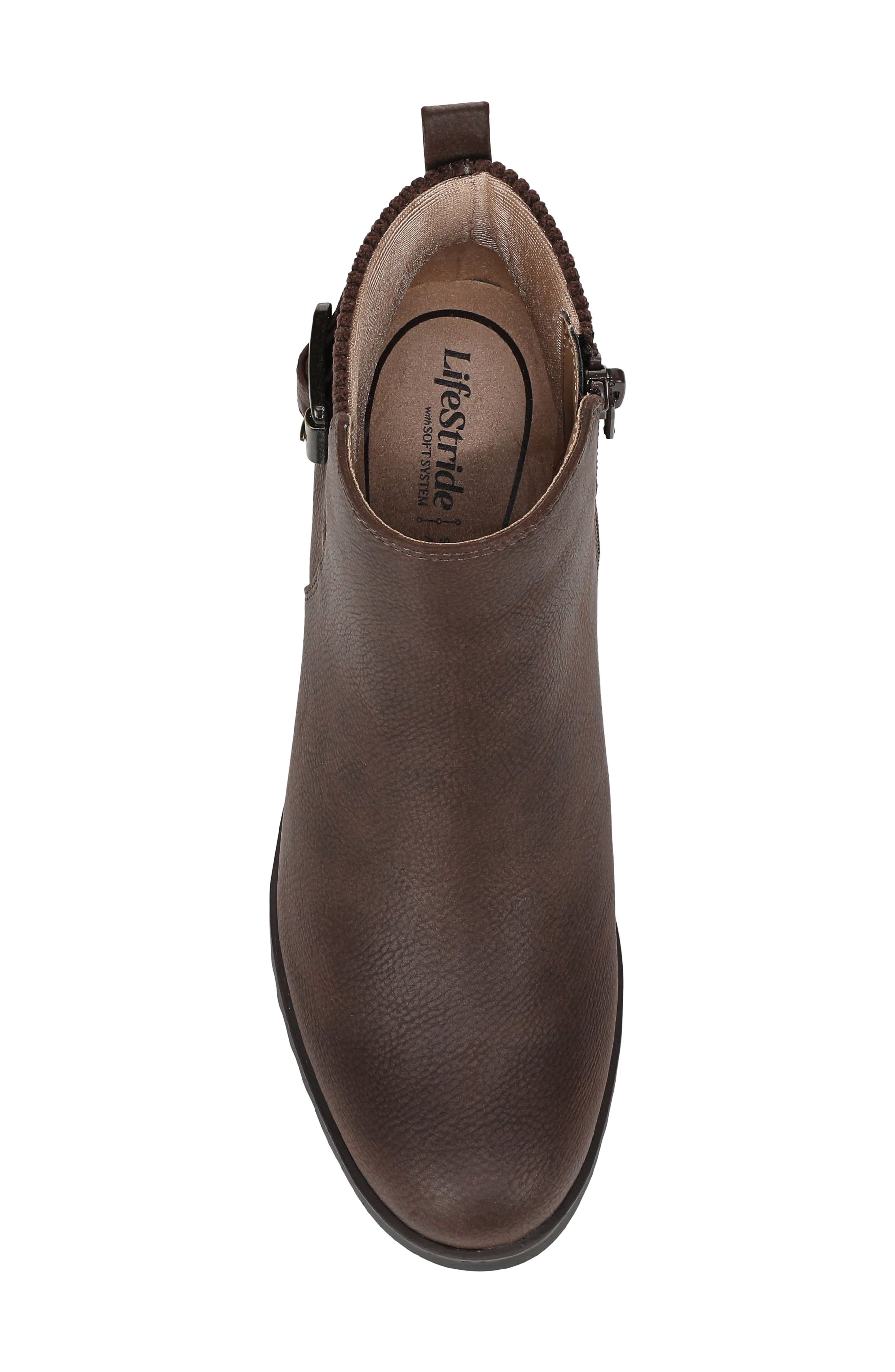 Zayne Wedge Bootie, Alternate, color, DARK BROWN