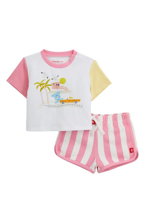 Kids' Santa Monica Colorblock T-Shirt & Stripe Shorts Set (Baby & Toddler)