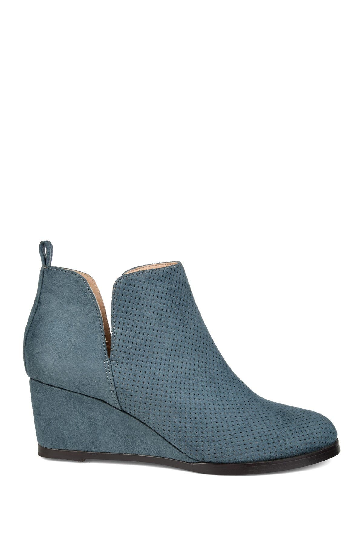 Journee Collection Mylee Perforated Wedge Bootie, Alternate, color, Blue
