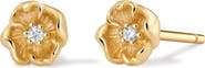 MADE BY MARY Cubic Zirconia Birthstone Flower Stud Earrings