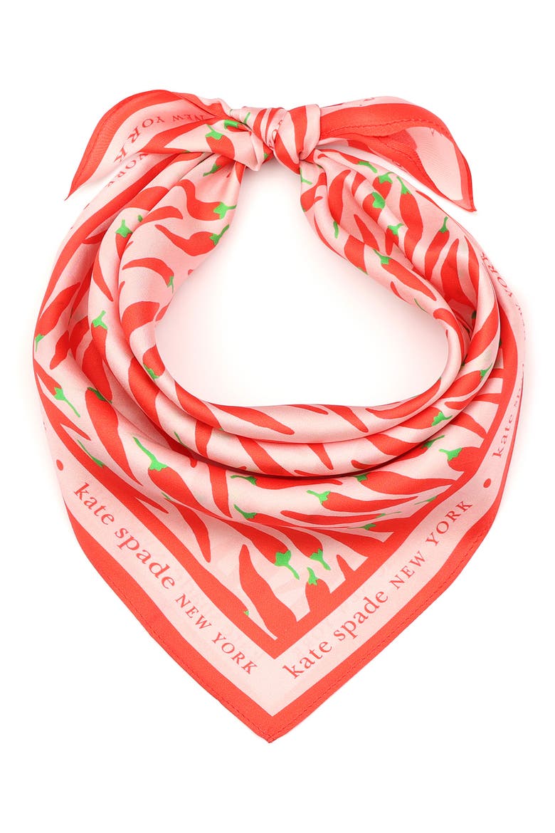 peppers silk square scarf, Alternate, color, PALE CARNATION