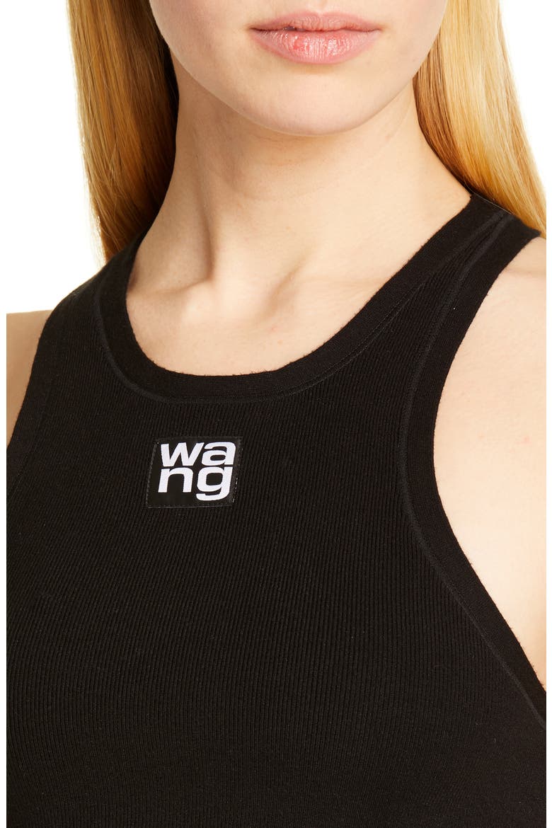Ribbed Racerback Tank, Alternate, color, BLACK