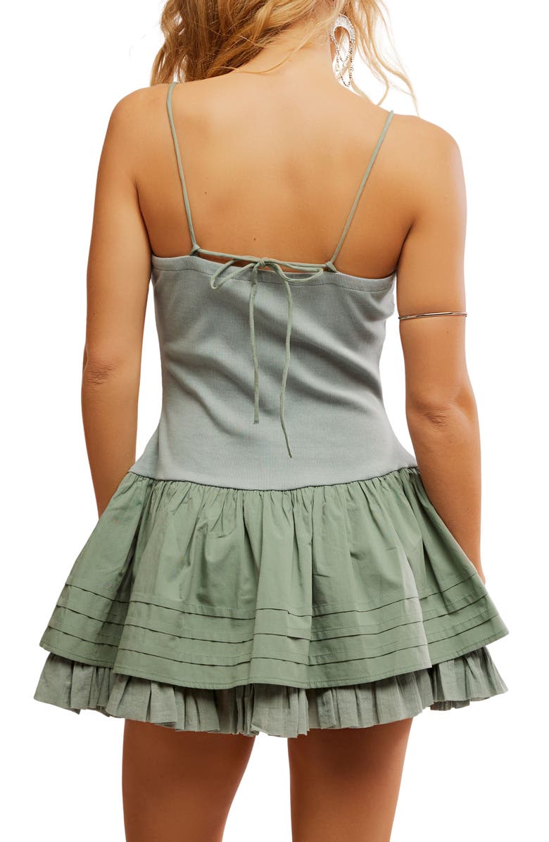 Free People Bliss Stretch Cotton Minidress, Alternate, color, Lily Pad