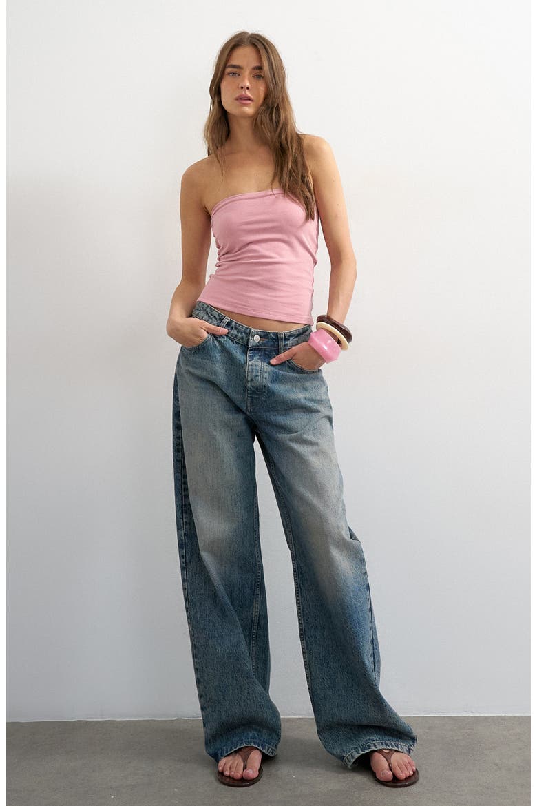 Jersey Bandeau Top, Alternate, color, PINK