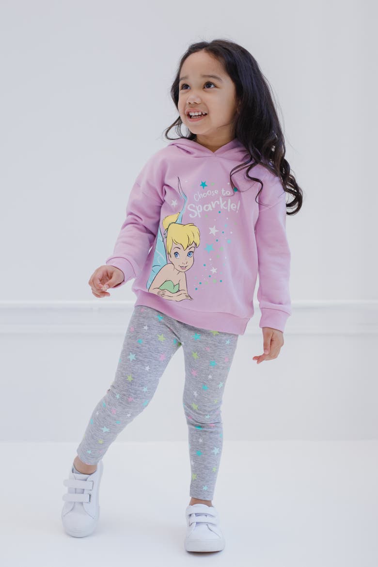 Peter Pan Tinker Bell 2-Piece Fleece Hoodie and Leggings Set, Alternate, color, Tinkerbell Pink Grey