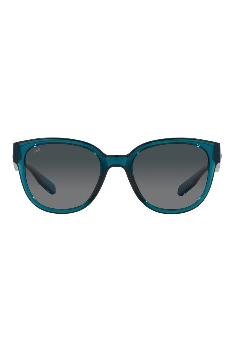 Salina 53mm Gradient Polarized Rectangular Sunglasses, Main, color, TEAL