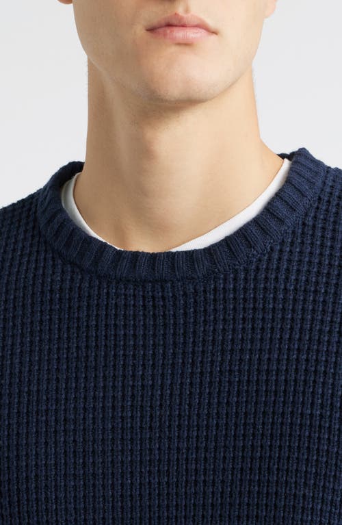 James Campbell Laggan Waffle Stitch Crewneck Sweater In Blue