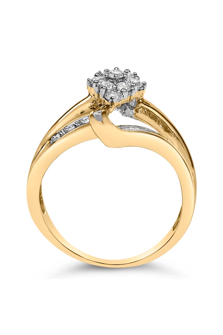 10K Yellow Gold 1/2 cttw Diamond Cluster Cocktail Ring, Alternate, color, Yellow Gold