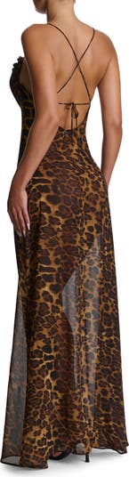 Strappy Open Back Chiffon Maxi Dress