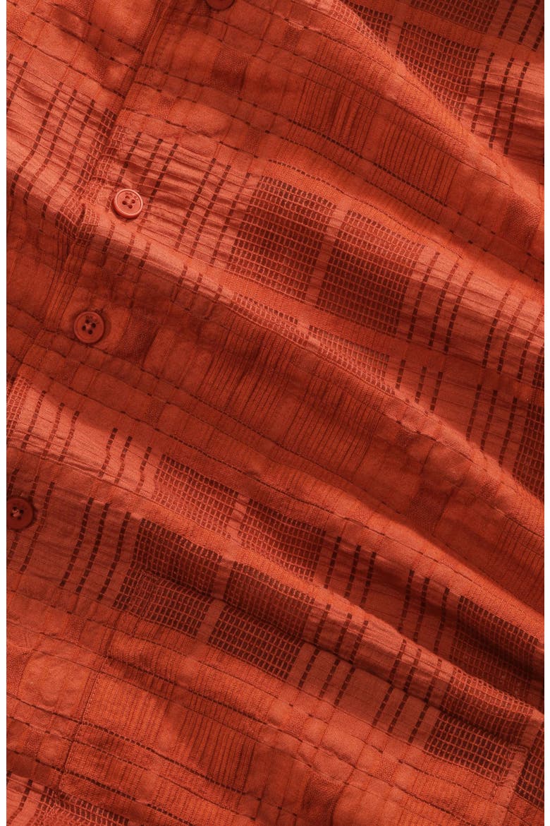 Ben 50066 Textured Short Sleeve Button-Up Shirt, Alternate, color, SIENNA HEAT