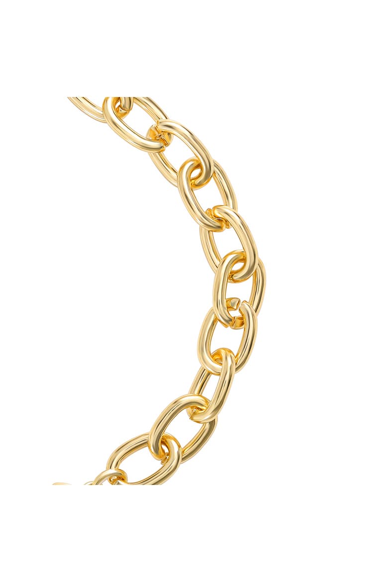 Pavé Initial Charm Bracelet, 7.5'' Gold Tone Link, Alternate, color, Letter L