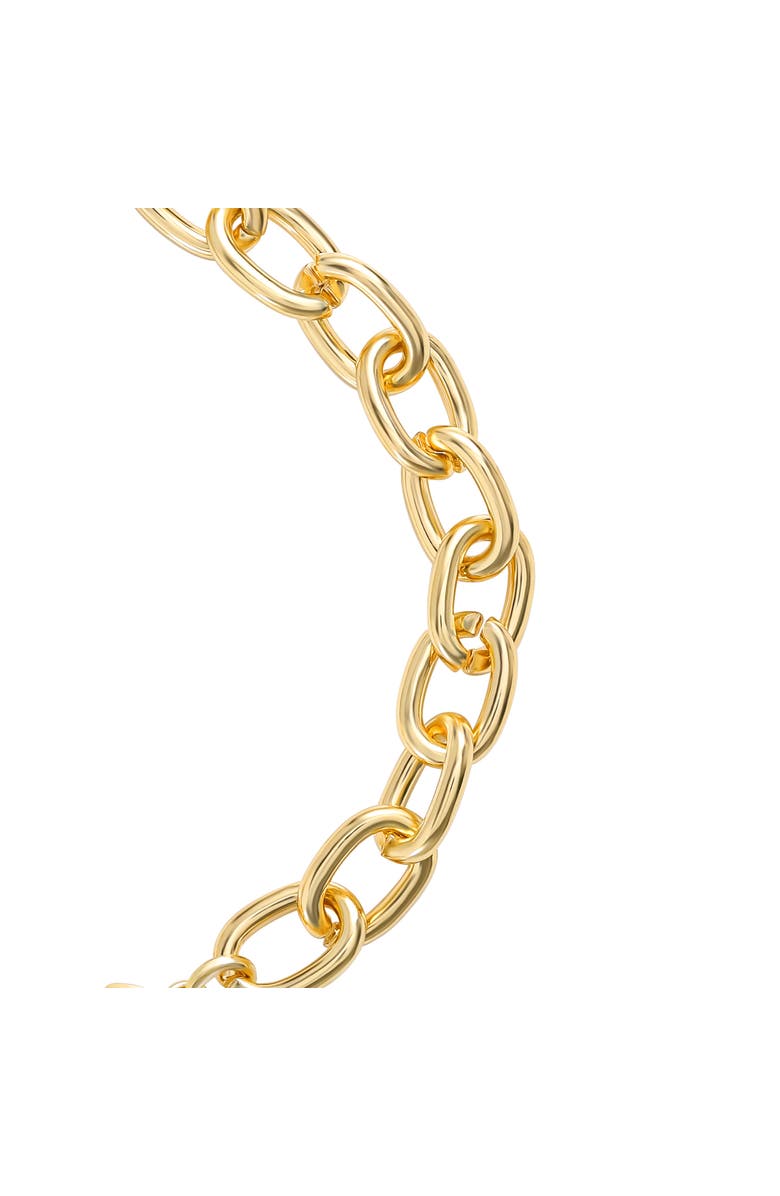 Juicy Couture Pavé Initial Charm Bracelet, 7.5'' Gold Tone Link, Alternate, color, Letter L