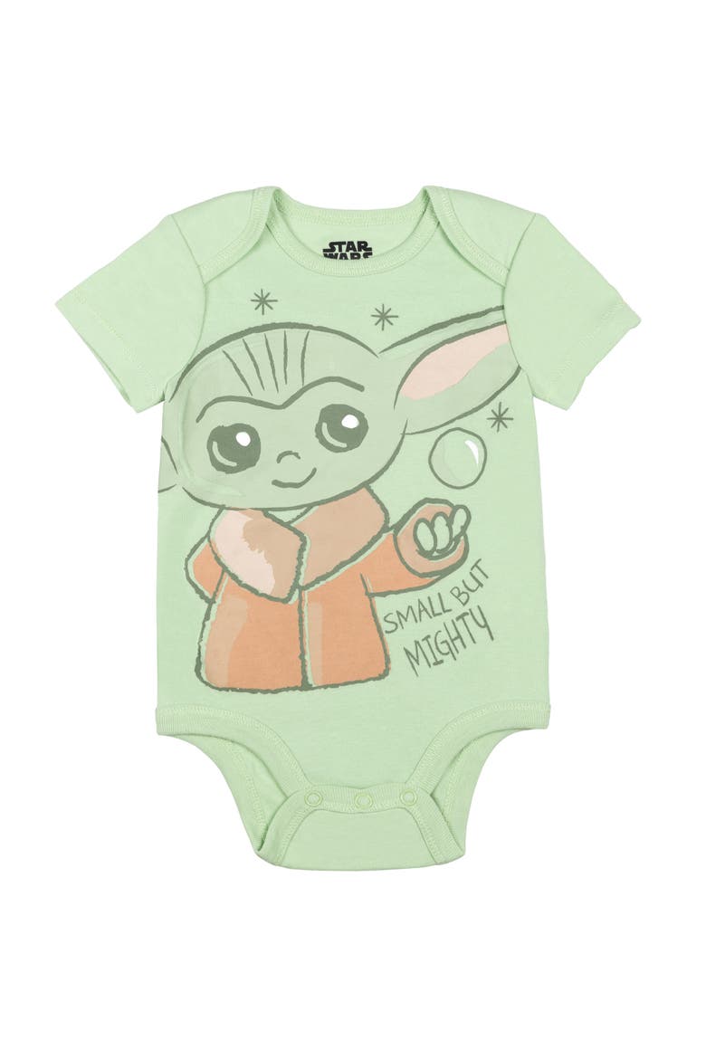 The Mandalorian Grogu 5-Pack Short Sleeve Bodysuits, Alternate, color, Grogu Blue Green