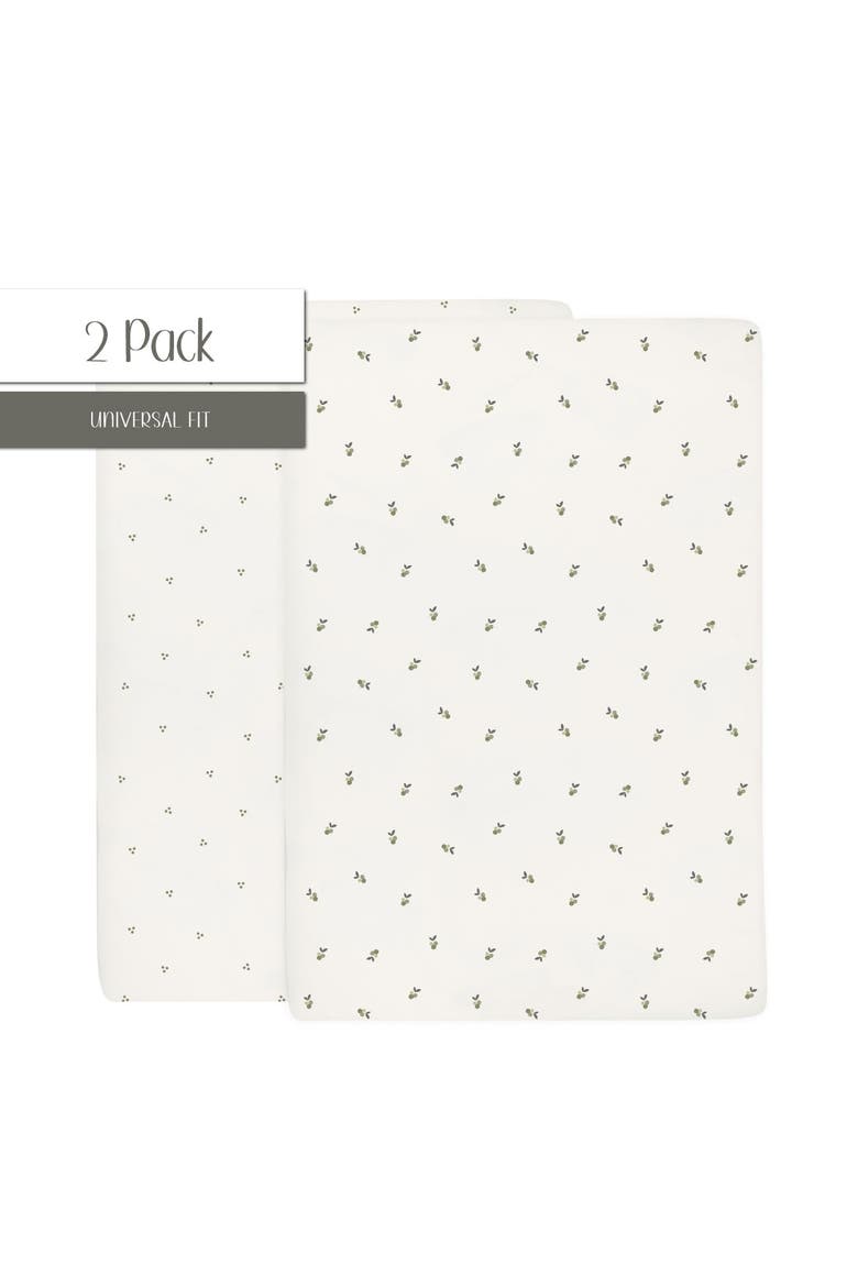 Baby Fitted Waterproof Crib Sheet Set 2 Pack, Alternate, color, Sage Berry