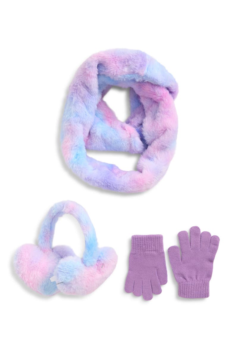 Kids' Faux Fur Earmuff, Scarf & Gloves 3-Piece Set, Main, color, MULTI COMBO
