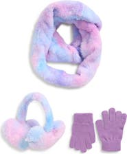 Capelli New York Kids' Faux Fur Earmuff, Scarf & Gloves 3-Piece Set