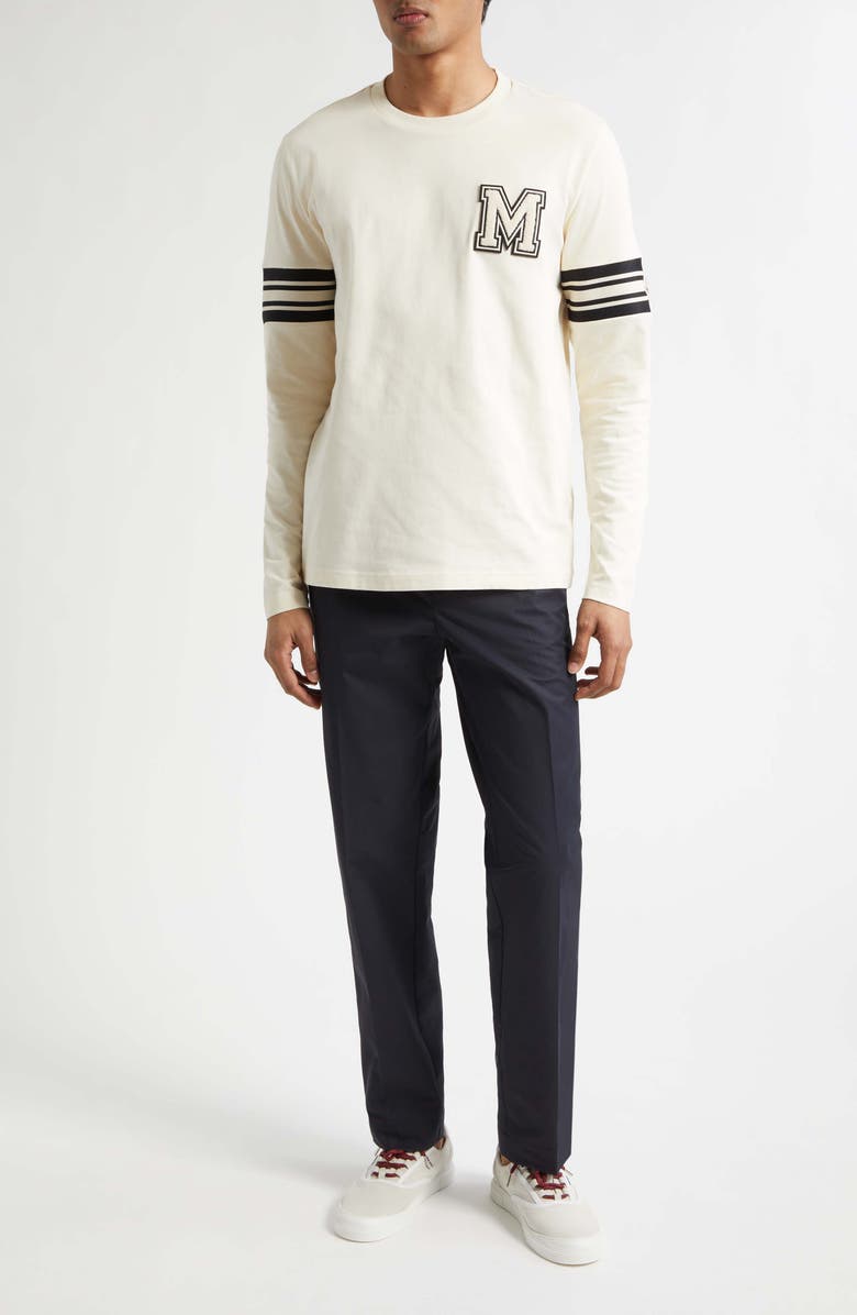 Moncler Logo Patch Long Sleeve T-Shirt, Alternate, color, Antique White