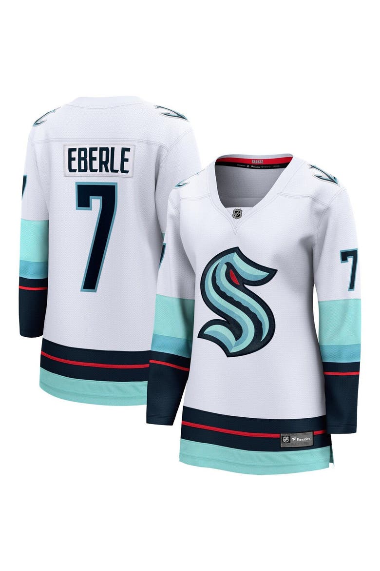 Women's Fanatics Branded Jordan Eberle White Seattle Kraken Away Premier Breakaway Player Jersey, Main, color, White