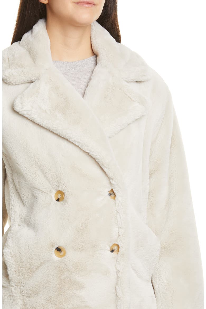 Double Breasted Plush Jacket, Alternate, color, CREAM