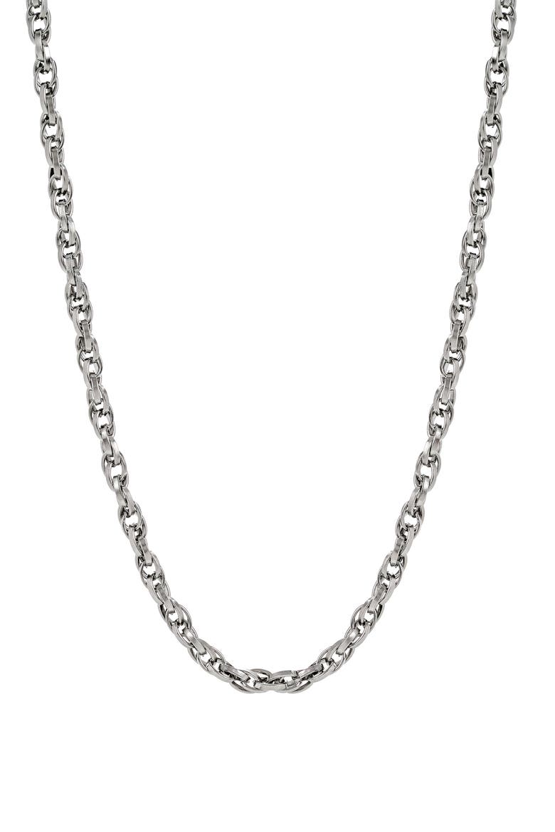 Men's Link Chain Necklace, Main, color, SILVER