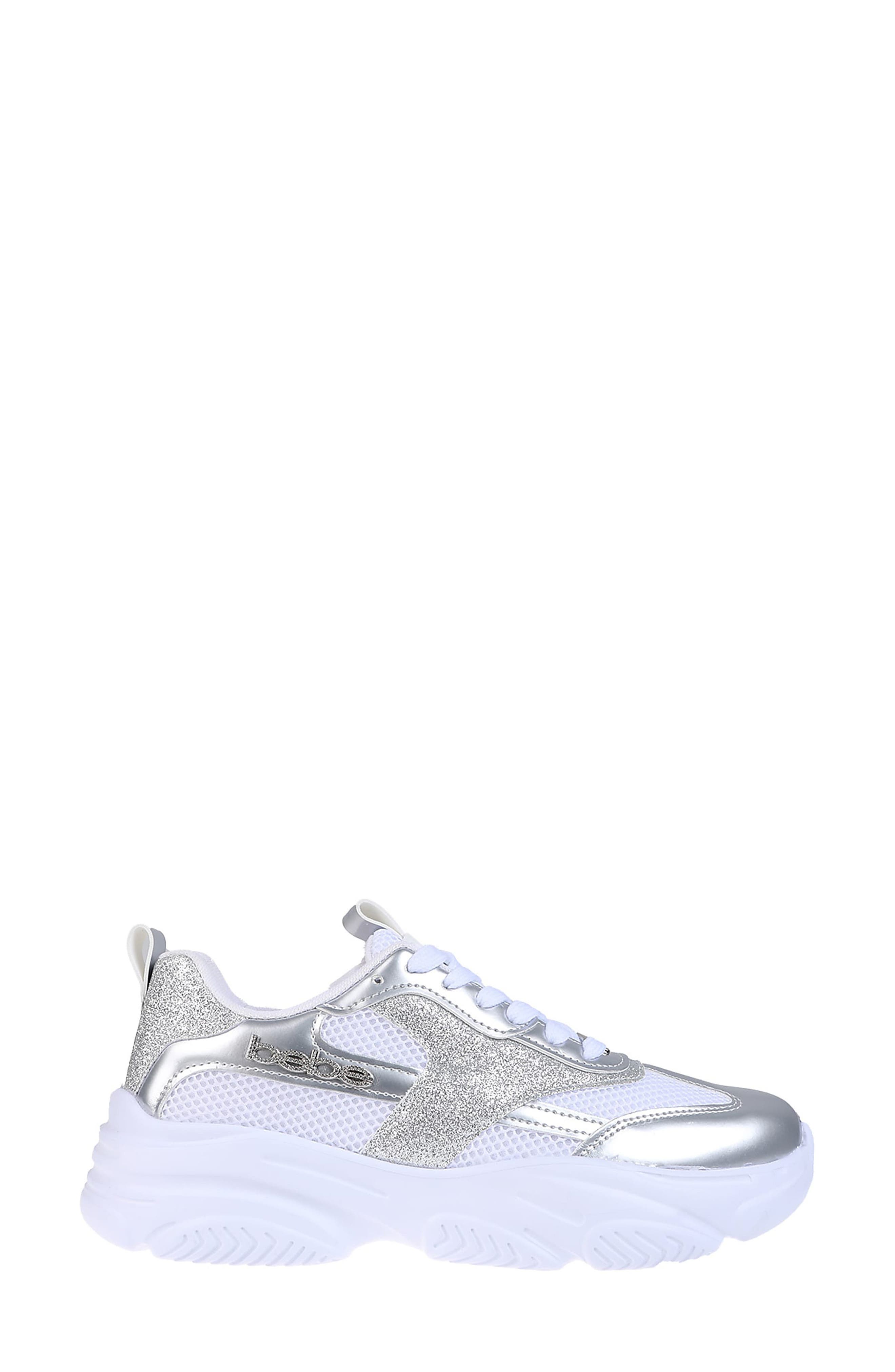 bebe Mixed Media Sneaker, Alternate, color, 