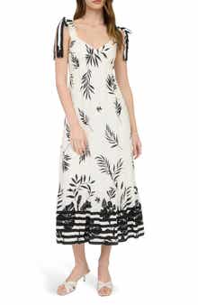 Shoulder Tie Midi Dress