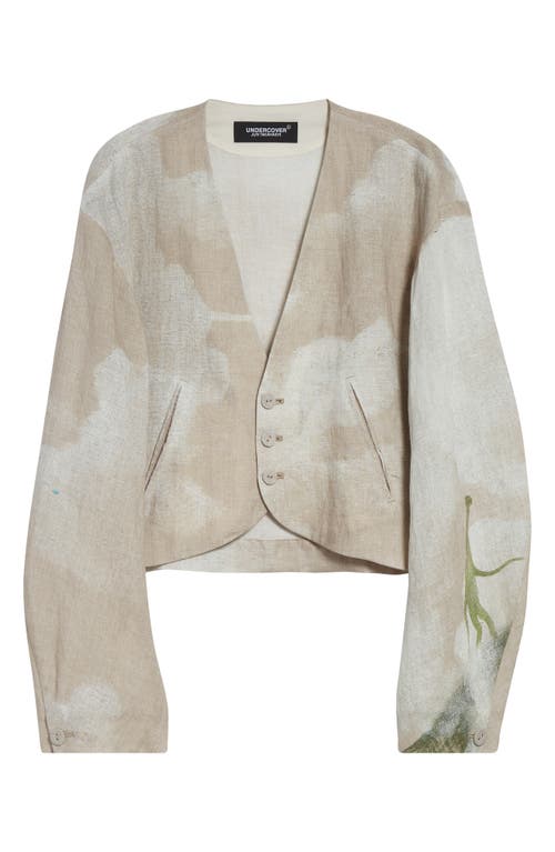 Undercover Crop Linen Jacket In Natural Base