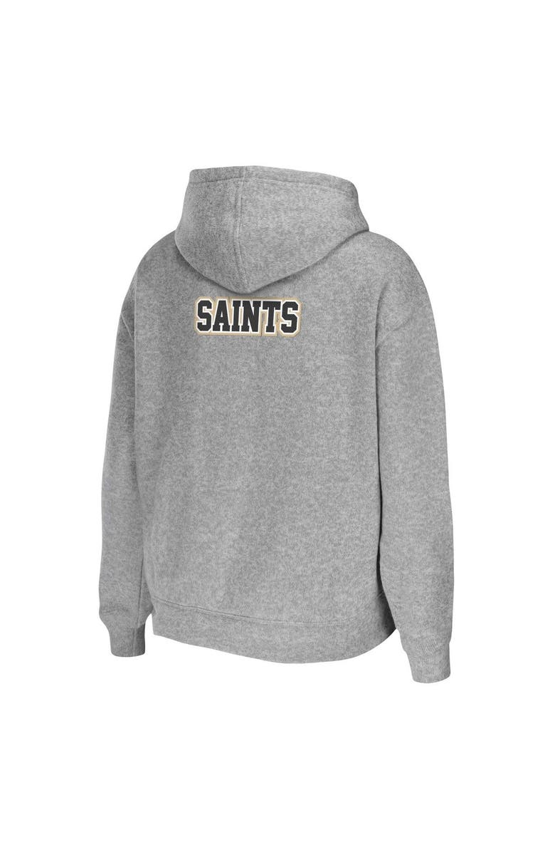 WEAR by Erin Andrews Women's WEAR by Erin Andrews Heathered Gray New Orleans Saints Team Full-Zip Hoodie, Alternate, color, Heather Gray