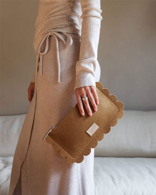 Graf & Lantz Graf Lantz Deco Edge Merino Wool Pouch In Honey