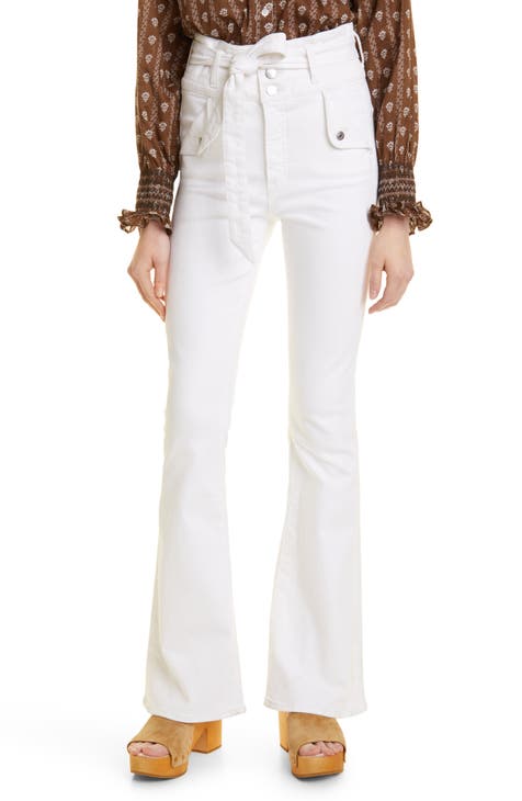 Giselle Belted High Waist Slim Flare Jeans