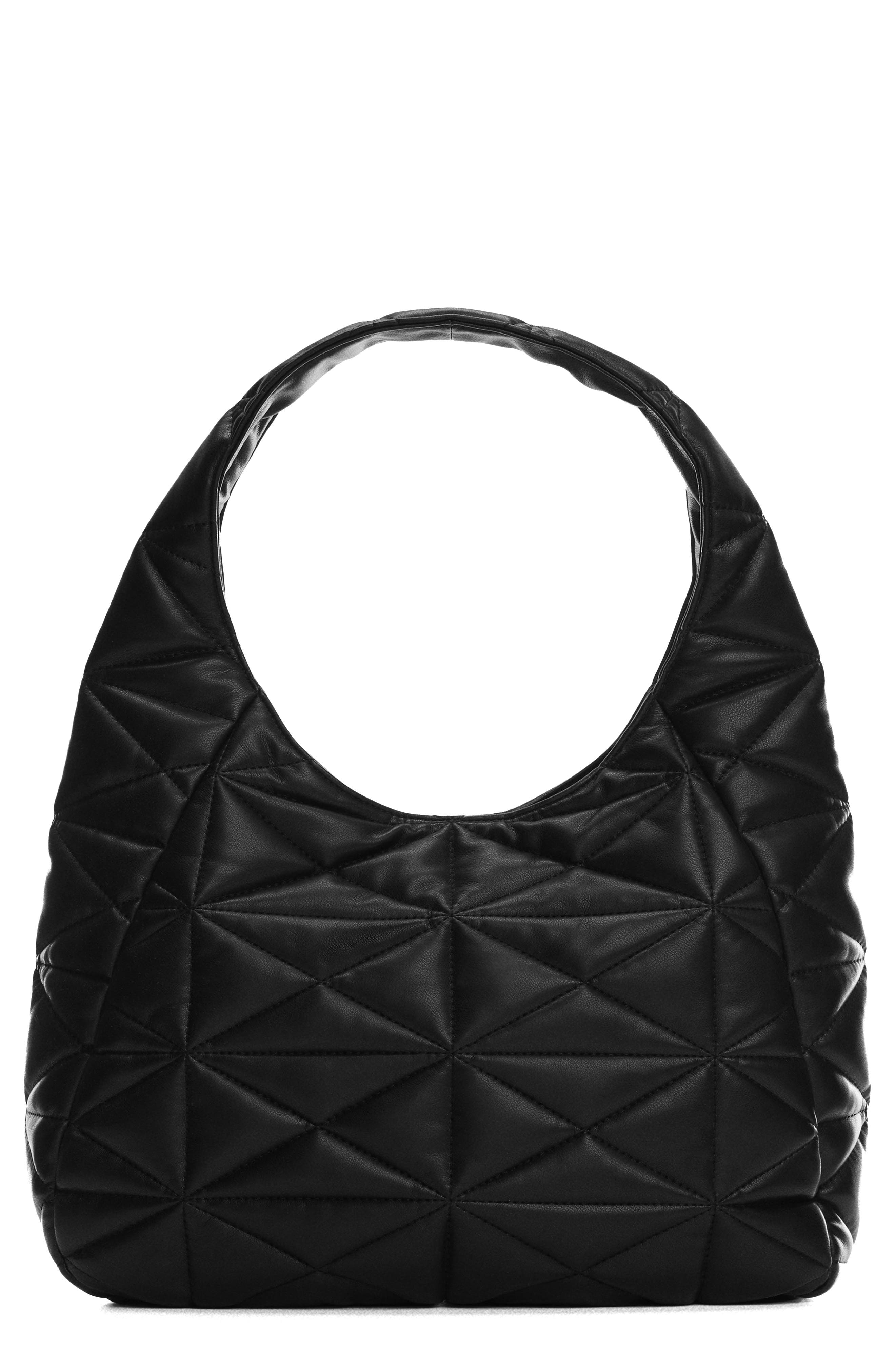 MANGO Quilted Faux Leather Top Handle Bag, Main, color, 
