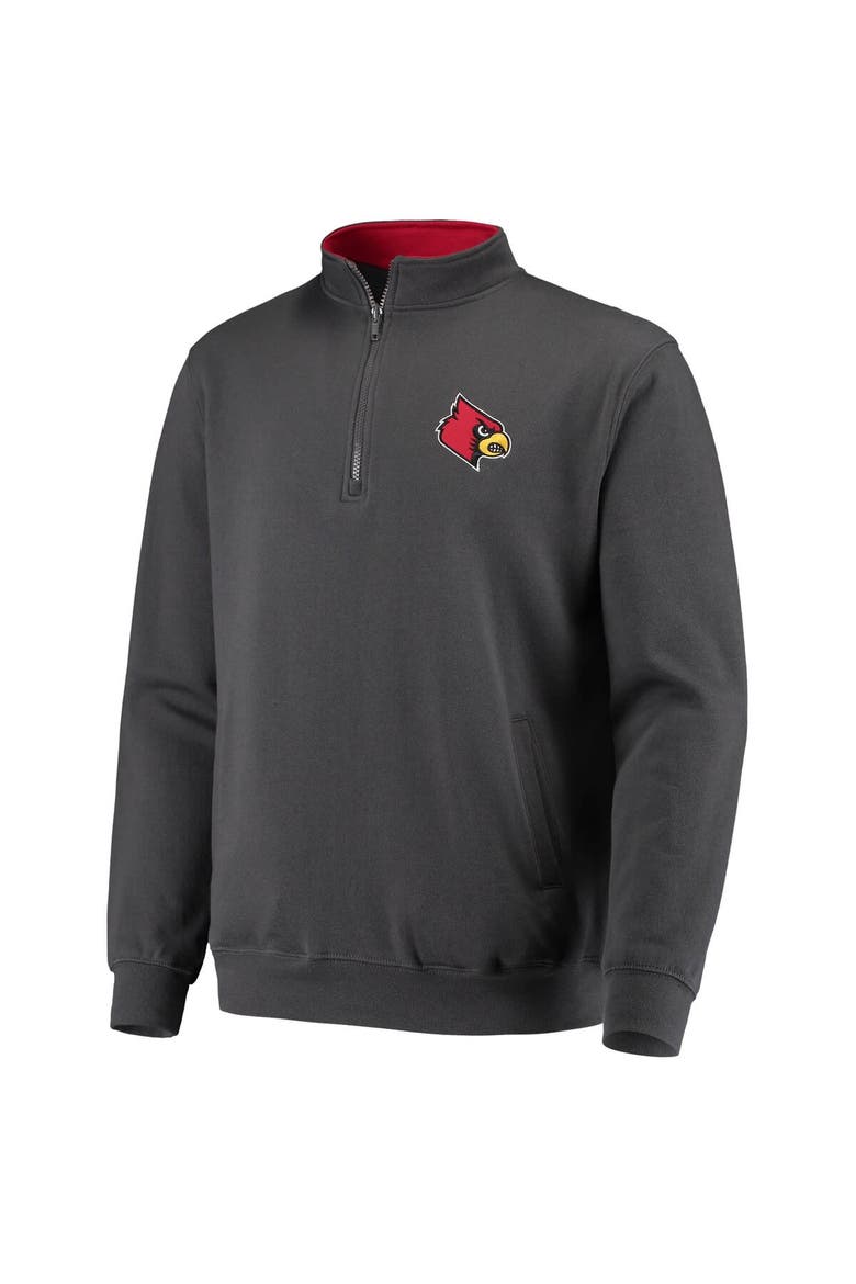 Men's Colosseum Charcoal Louisville Cardinals Tortugas Logo Quarter-Zip Jacket, Alternate, color, Charcoal