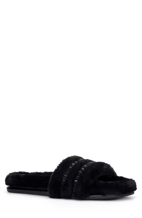 Claudia Faux Fur Slide Slipper (Women)