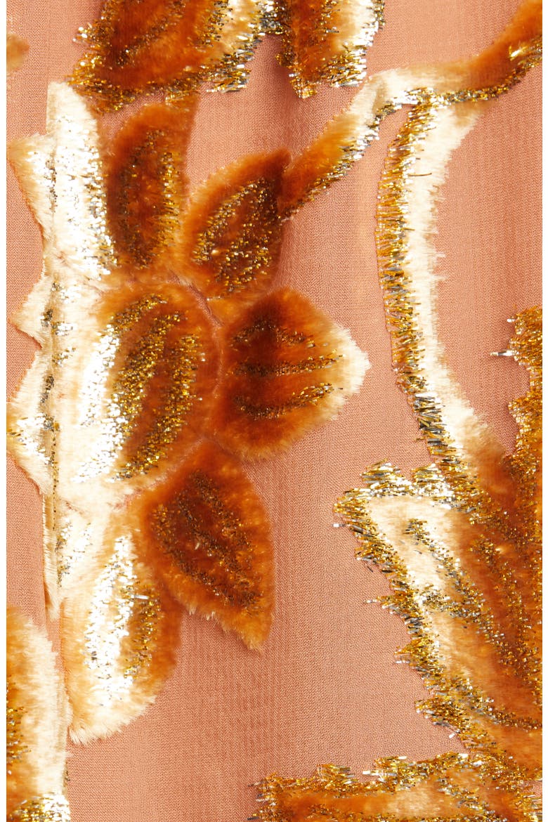 Camilla Velvet Devoré Blouse, Alternate, color, ROSE GOLD