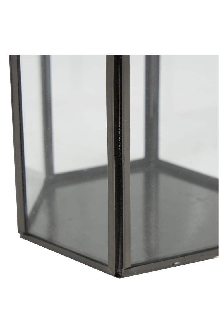 Set of 3 Modern Metal Lantern Candle Holders, Alternate, color, CLEAR