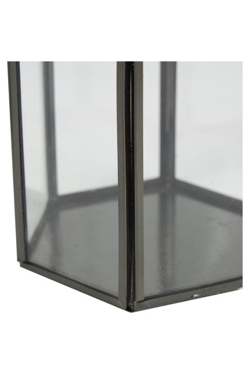Uma Set Of 3 Modern Metal Lantern Candle Holders In Clear