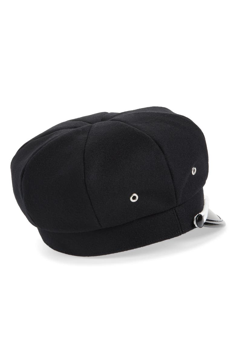 TAKAHIROMIYASHITA TheSoloist. Wool Marine Cap, Alternate, color, Black X Black