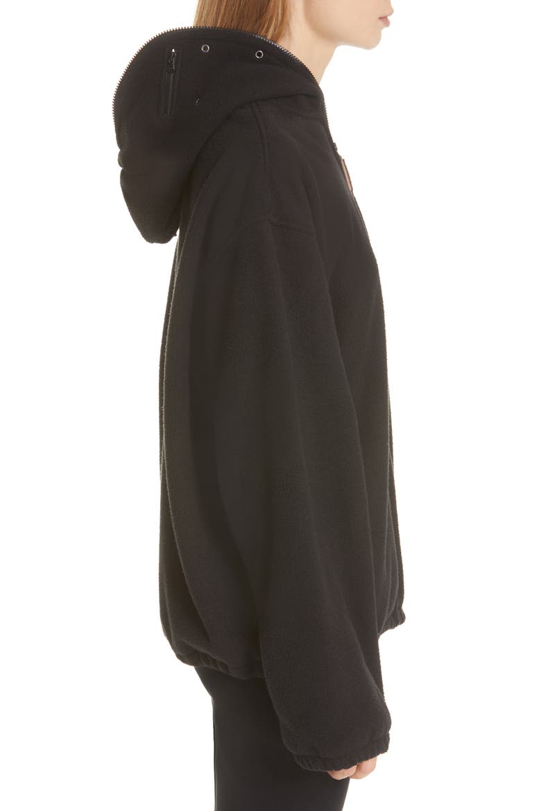 Zip Fleece Mask Jacket, Alternate, color, BLACK