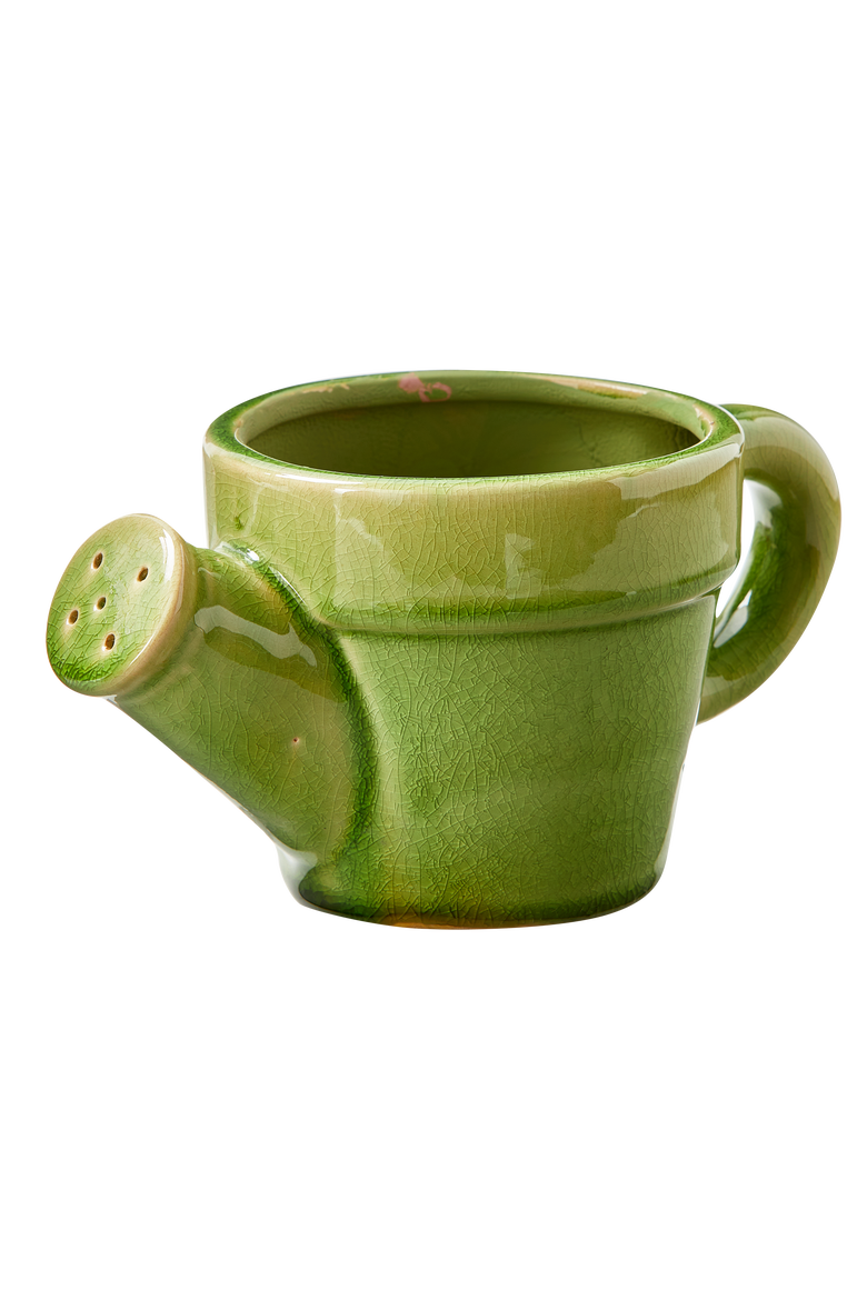 Watering Can Planter Green Green Stoneware Spring, Main, color, Green