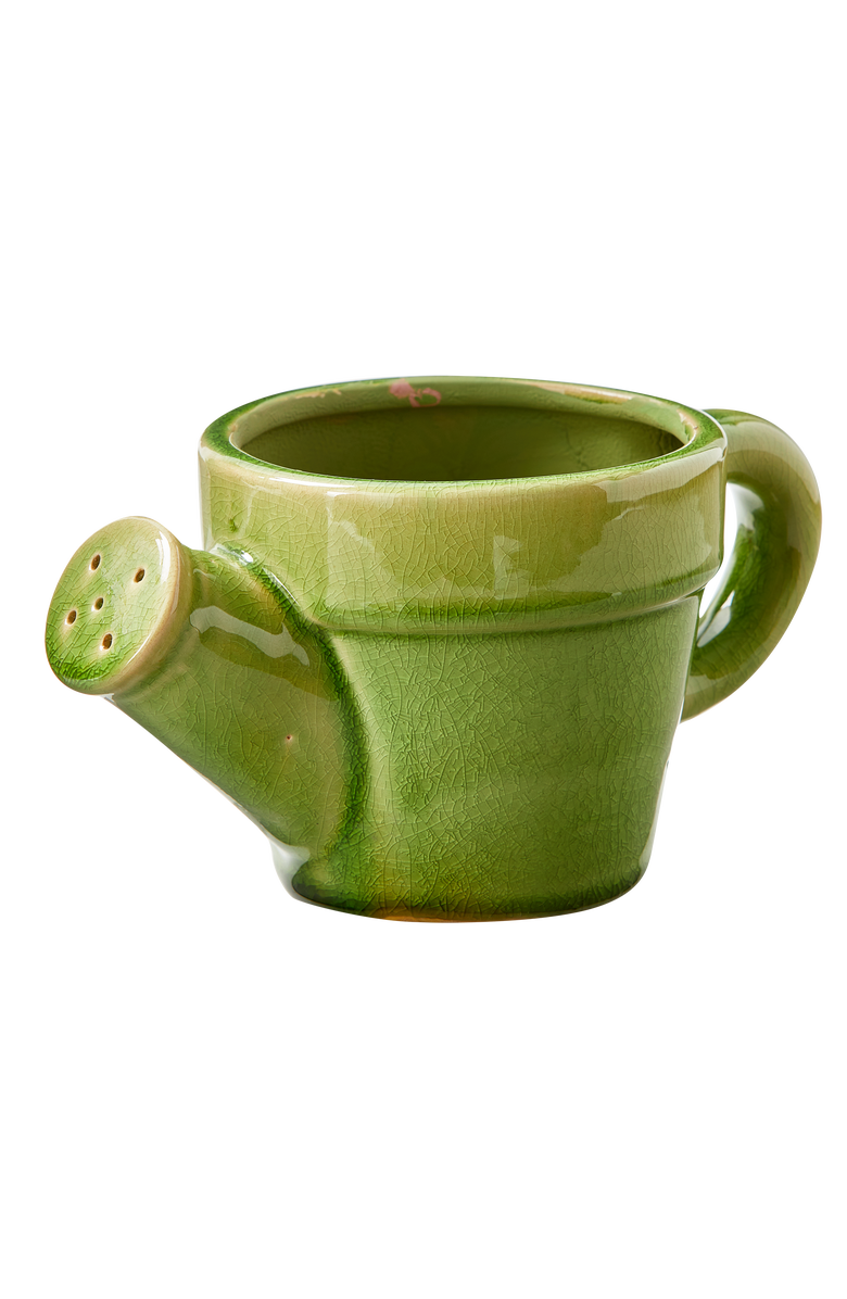 tag Watering Can Planter Green Green Stoneware Spring, Main, color, Green