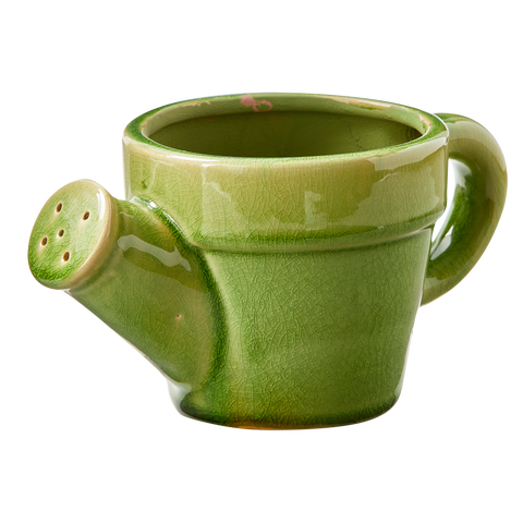 Watering Can Planter Green Green Stoneware Spring