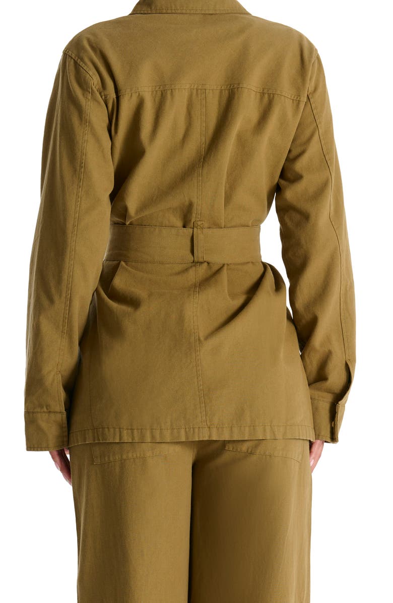 Naked Wardrobe Cotton Canvas Belted Cargo Jacket, Alternate, color, 